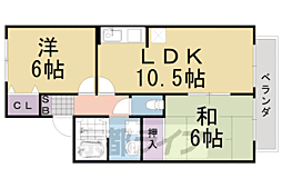 アゼリア桂川 2LDKの間取図画像
