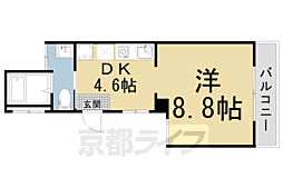 ビオス京都西陣アヤナス 1DKの間取図画像
