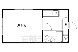 アクティ修学院 1Kの間取図画像