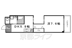 apt.キタヤマ 1DKの間取図画像