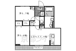 シャルマンコートアン 2LDKの間取図画像