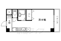 ボナール椥ノ辻 1Kの間取図画像