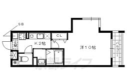 イーストヴィレッジ大宅 1Kの間取図画像