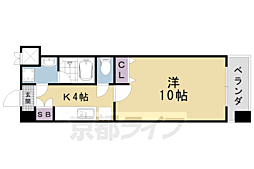 プラネシア星の子山科三条 1Kの間取図画像