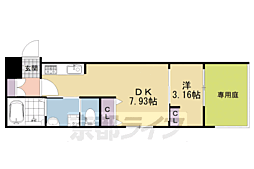 グリーンガーデン 1DKの間取図画像
