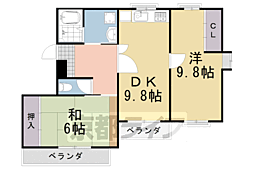 ソレイユ三宅2 2DKの間取図画像