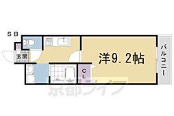 パルティール藤2 1Kの間取図画像