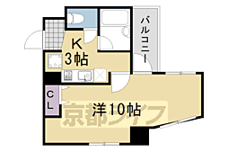 アルティア桂 1Kの間取図画像