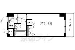 コスモL下鴨 ワンルームの間取図画像