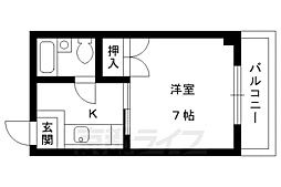 リトルハイツ 1Kの間取図画像