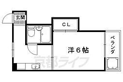 コーポ智恵光院 1Kの間取図画像