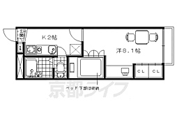 レオパレスヒロシバ 1Kの間取図画像