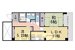 宇治黄檗パーク・ホームズ 2LDKの間取図画像