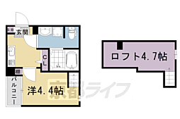 フリーデン円町 1Kの間取図画像