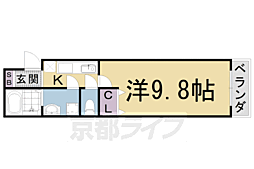 メイプルリーフ嵯峨野 1Kの間取図画像