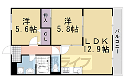 北陽 2LDKの間取図画像