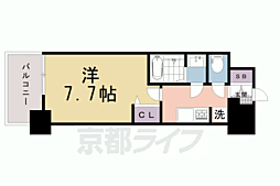 フォーリアライズ京都大将軍 1Kの間取図画像