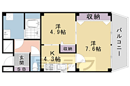 アマデウス西洞院 2Kの間取図画像