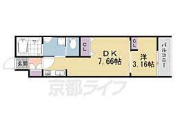 Green Garden 1DKの間取図画像