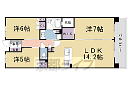 ル・パルトネール京都御屋敷町 3LDKの間取図画像