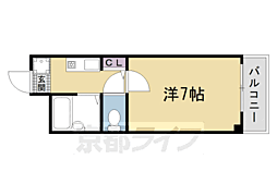 パラドール西院パート3 1Kの間取図画像