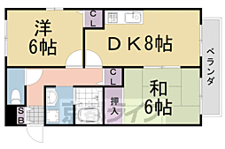 ルシードソノベA 2DKの間取図画像