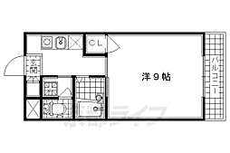 Jeunesse京田辺 1Kの間取図画像