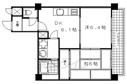 アーバネックス御所南 2DKの間取図画像