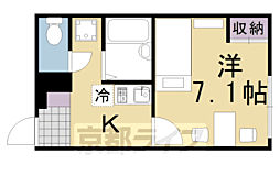 レオパレスハーモニー垣添 1Kの間取図画像