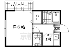 エムコート21 1Kの間取図画像