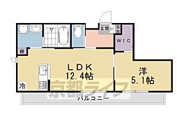 attrice円町(アトリーチェ円町) 1LDKの間取図画像