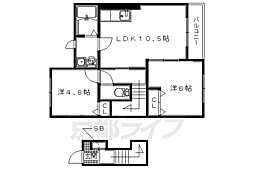 辻アパート 2LDKの間取図画像