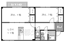 ラフレシール 2LDKの間取図画像