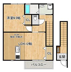Maison Est 2階1LDKの間取り