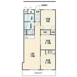 柿生住宅 3LDKの間取図画像