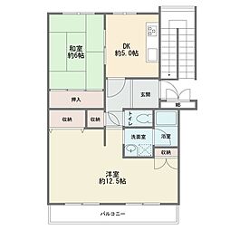 シャンボール生田 2DKの間取図画像