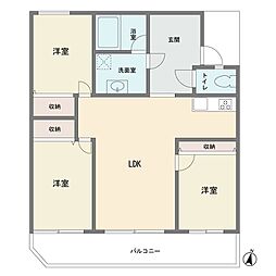 宮崎台南スカイマンション 3LDKの間取図画像