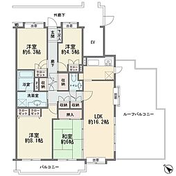 プリンスハイツ梶ヶ谷 4LDKの間取図画像
