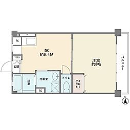 日吉第七コーポA棟 1DKの間取図画像
