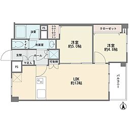 調布ホームズ 2LDKの間取図画像