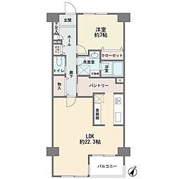 クリエート綱島 1LDKの間取図画像