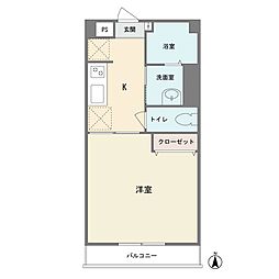 カサベルダ向ヶ丘 1Kの間取図画像