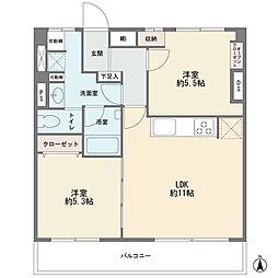 コーポ日吉台 2LDKの間取図画像