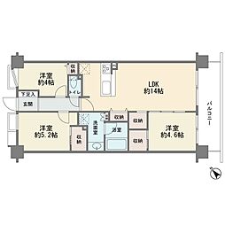 クリオ新横浜壱番館 3LDKの間取図画像