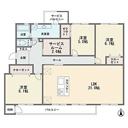 宮前平グリーンハイツ36号棟 3SLDKの間取図画像