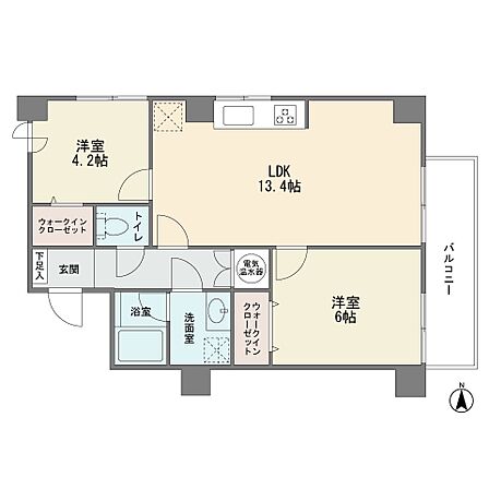 1階部分の北東角部屋です　ワイドバルコニー　全室フローリング　ウォークインクロゼット　床暖房　オール電化　バス停1分　現況空室