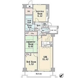 ヒルハイツ宮前平WEST 2SLDKの間取図画像