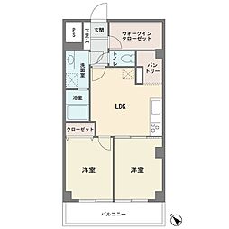 ライオンズマンション江田第5 2LDKの間取図画像