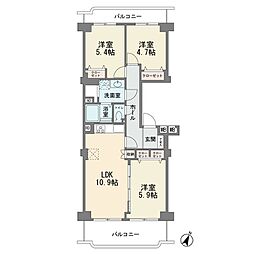 シャルム新百合ケ丘A棟 3LDKの間取図画像