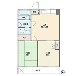 第一東亜ビル 2LDKの間取図画像